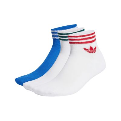 adidas 休閒襪 TREF ANK Socks HC 童襪 大童 短襪 白 藍 條紋 三葉草 愛迪達 3雙入 IU2662