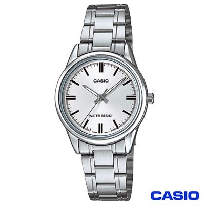 【CASIO 卡西歐】簡潔風格鋼帶女錶-白 LTP-V005D-7A