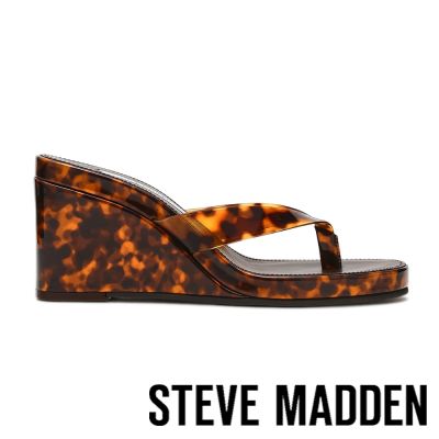 STEVE MADDEN-琥珀夾腳高跟涼拖鞋PLAYING-咖色