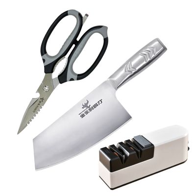 金永利鋼刀 B1-2鋼柄切刀+多功能剪刀+電動磨刀器