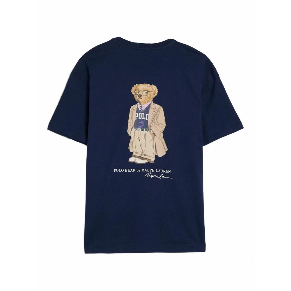 Polo Ralph Lauren RL 熱銷印刷圖案圖案短袖T恤-深藍色