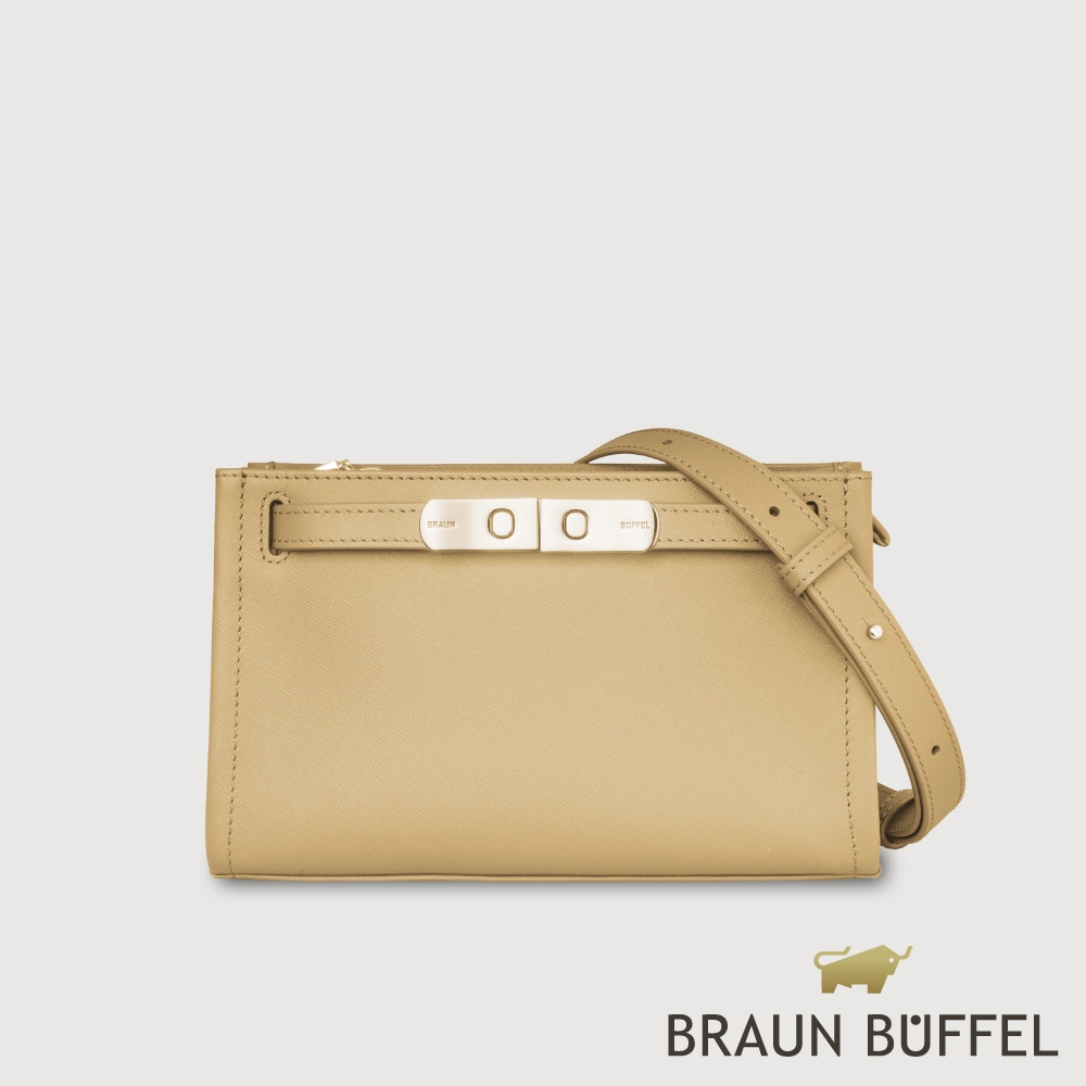 【BRAUN BUFFEL 德國小金牛】台灣總代理 尤妮爾 斜背包-淺棕色/BF867-11-CR
