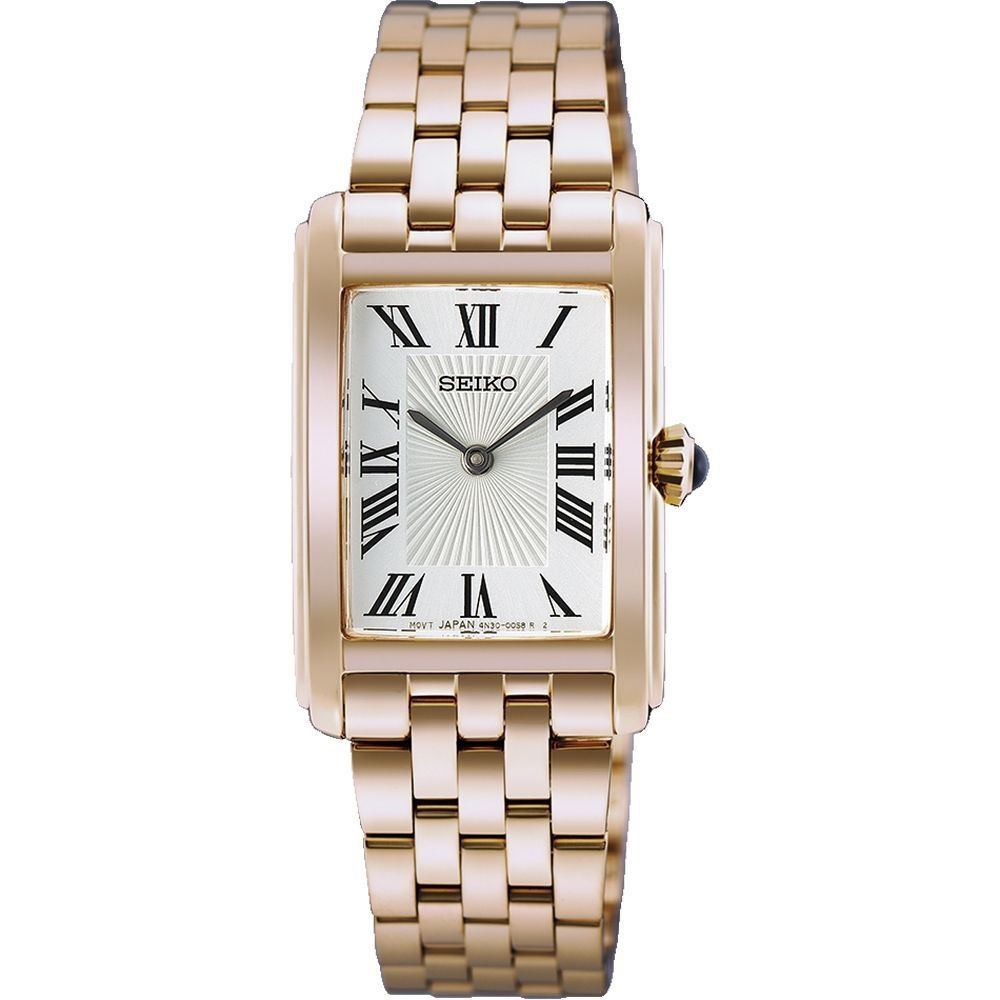 SEIKO 精工 CS系列 日系時尚優雅羅馬錶-玫瑰金-女錶(HGG002P1)22.2mm