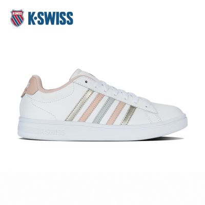 K-SWISS 經典運動鞋 COURT TIEBREAK II 休閒 女鞋 白乾燥玫瑰香檳金色 94413-192-M