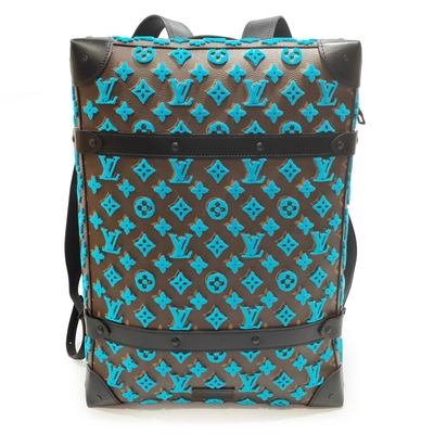 LOUIS VUITTON路易威登 【Louis Vuitton 路易威登 】M45077 限量秀款SOFT TRUNK PM毛絨Monogram花紋旅行/後背包(絕版展示品)
