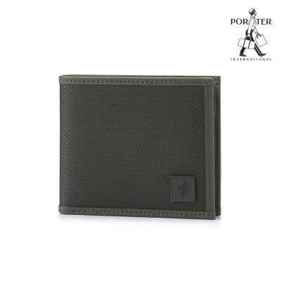 PORTER INTERNATIONAL - 俐落簡約CAKE真皮雙折零錢短夾 - 灰