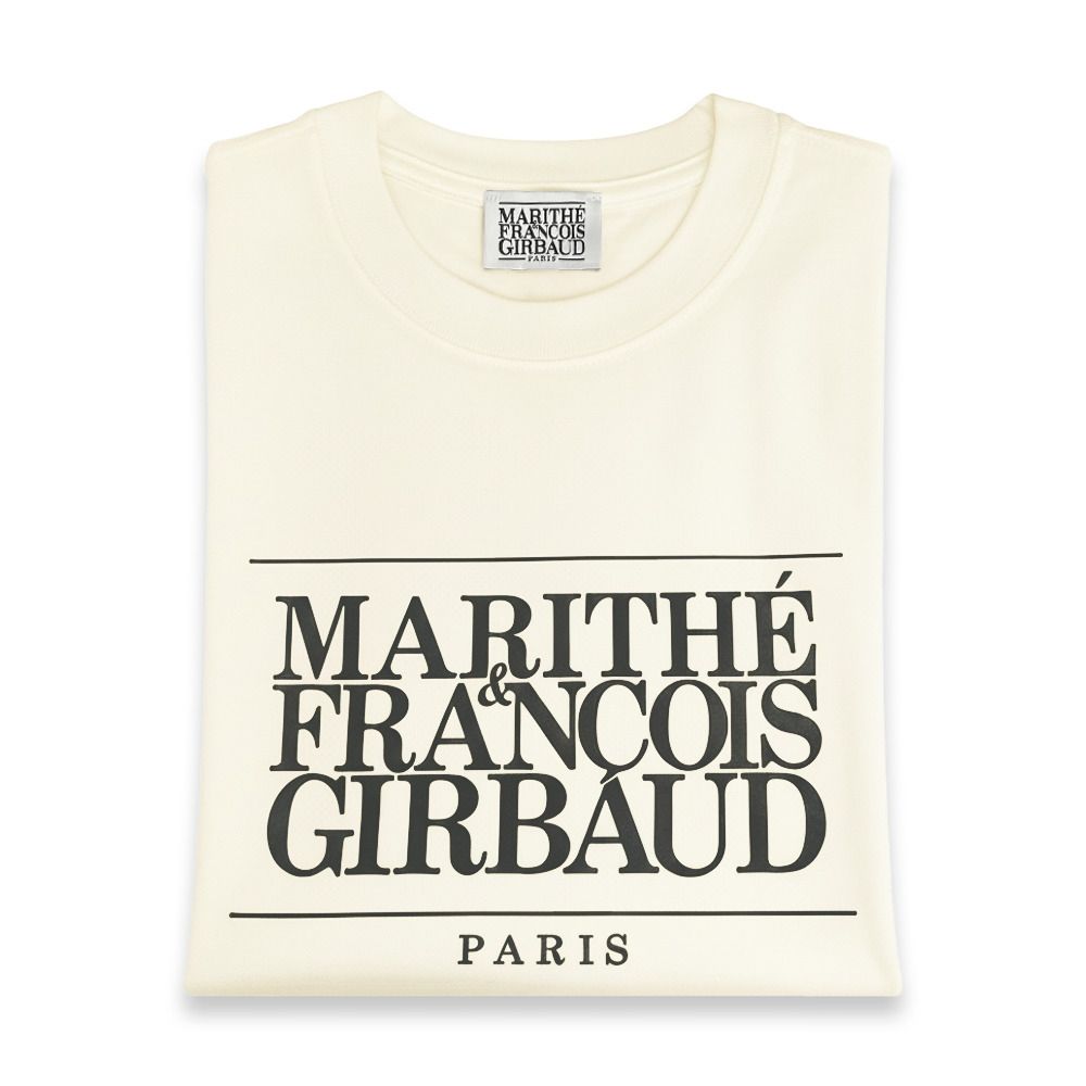 MARITHÉ FRANÇOIS GIRBAUD經典短袖T恤(中性款)多款 (淺米色-黑字)