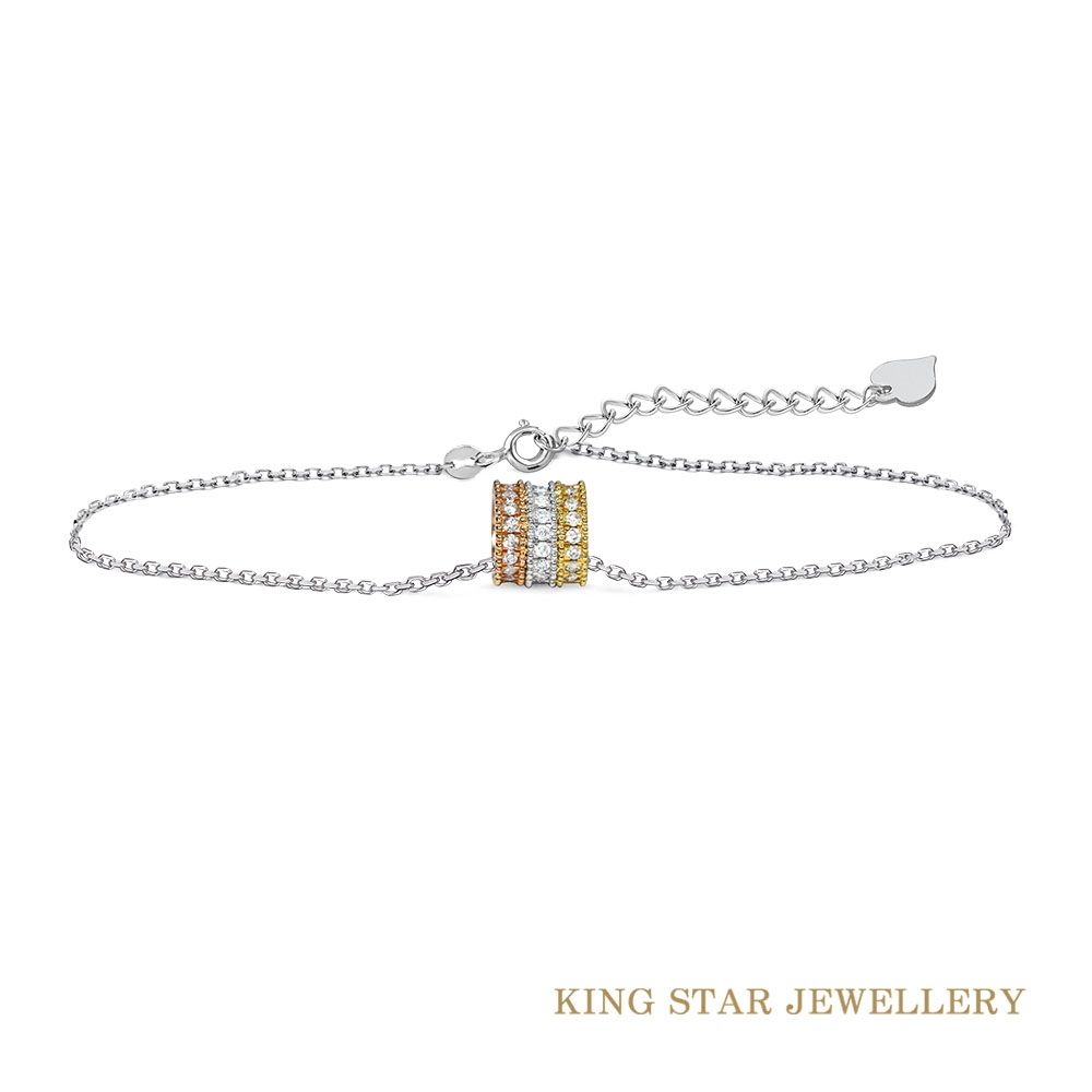 King Star 18K 天然鑽石手鍊三色滿鑽小蠻腰| 更多品牌| Yahoo購物中心