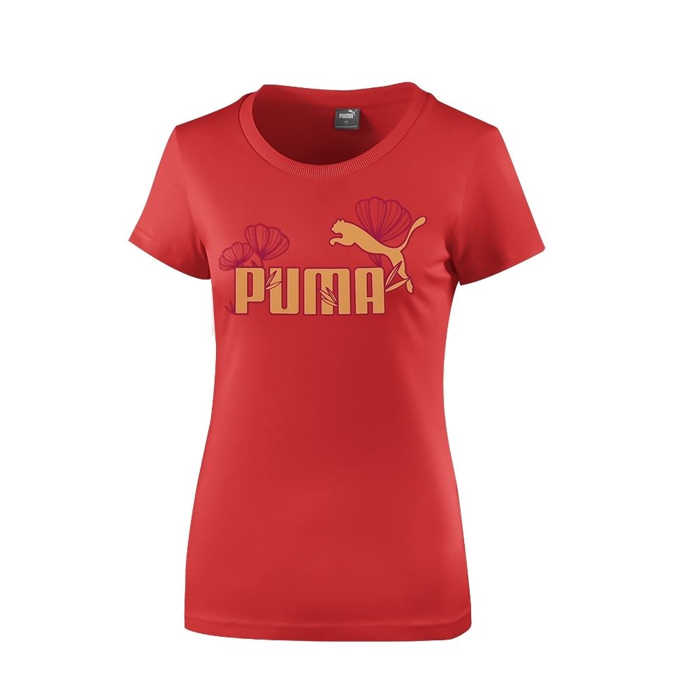 【PUMA官方旗艦】 基本系列 短袖T恤(F) 女性多款 (BT系列No.1 Logo花叢短袖T恤(F) A款)