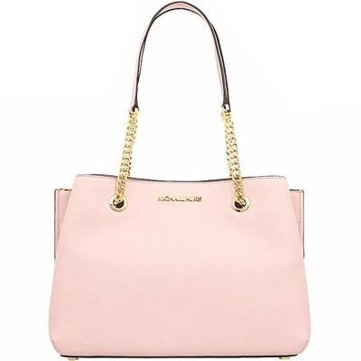 【Michael Kors】TEAGEN粉色皮革大款三層側肩雲朵包