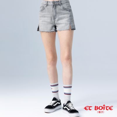 BLUE WAY ET BOiTE 箱子 – 無彈下漸層洗水中腰丹寧牛仔短褲(灰)