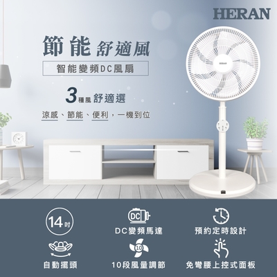 HERAN 禾聯 14吋智能變頻DC風扇 HDF-14WT760 [限時優惠]