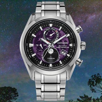 CITIZEN星辰 GENT S系列 月相電波 鈦金屬 光動能腕錶 禮物 送禮 推薦 43mm/BY1010-81Z