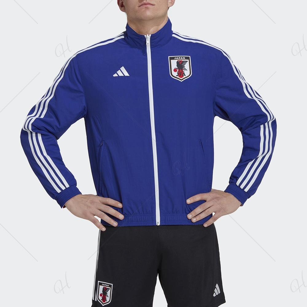 adidas 外套男款運動外套世足賽日本國家隊雙面外套亞規JFA WC ANTHM 藍