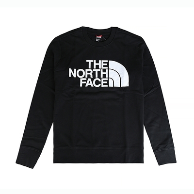 The North Face壓印字母LOGO造型設計棉質長袖T恤(男款/黑x白)