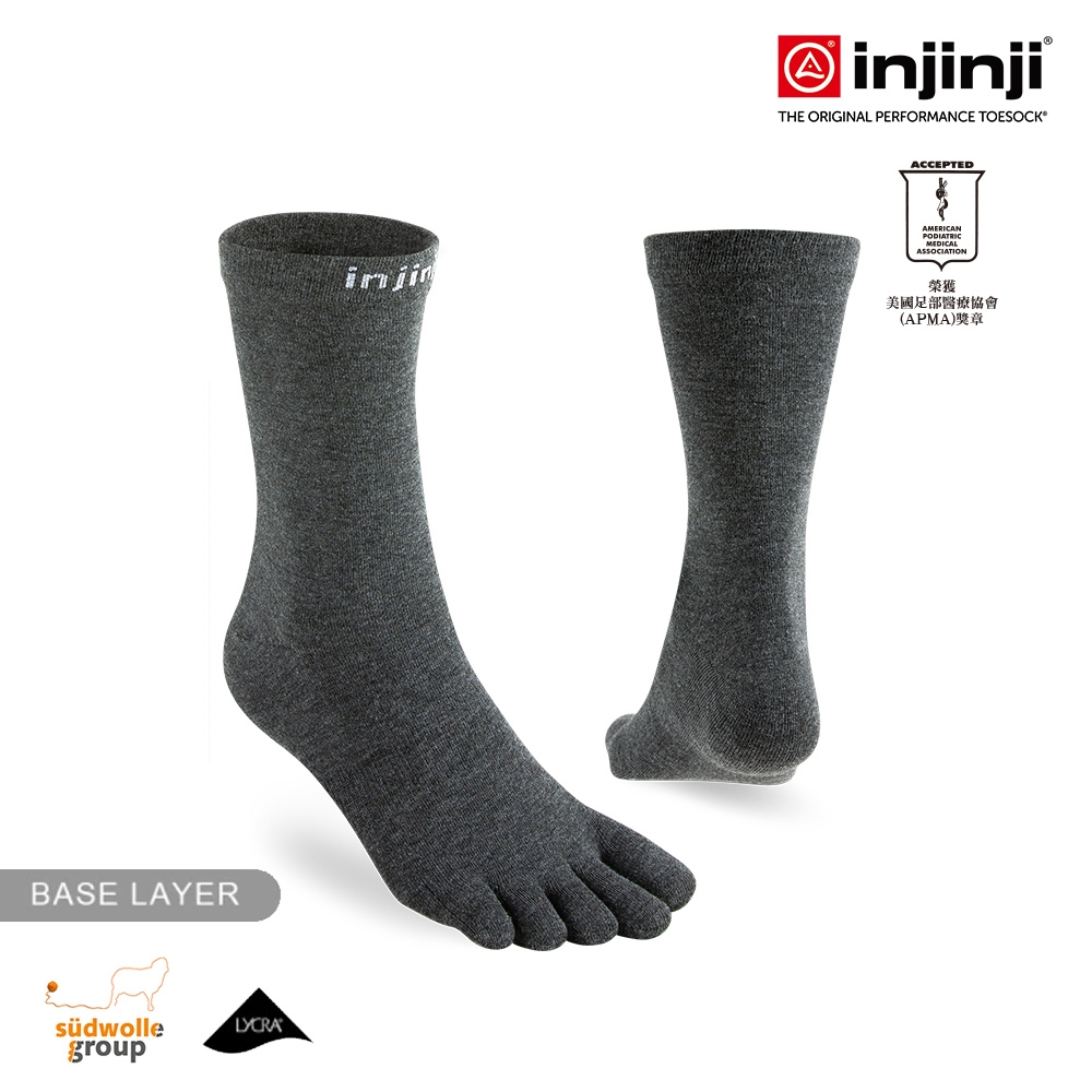 injinji Liner羊毛中筒內襪NX[石板灰]INBB0NAA2994| 輕薄款 五趾襪 中筒襪 羊毛襪 登山襪 中性款 (石板灰)
