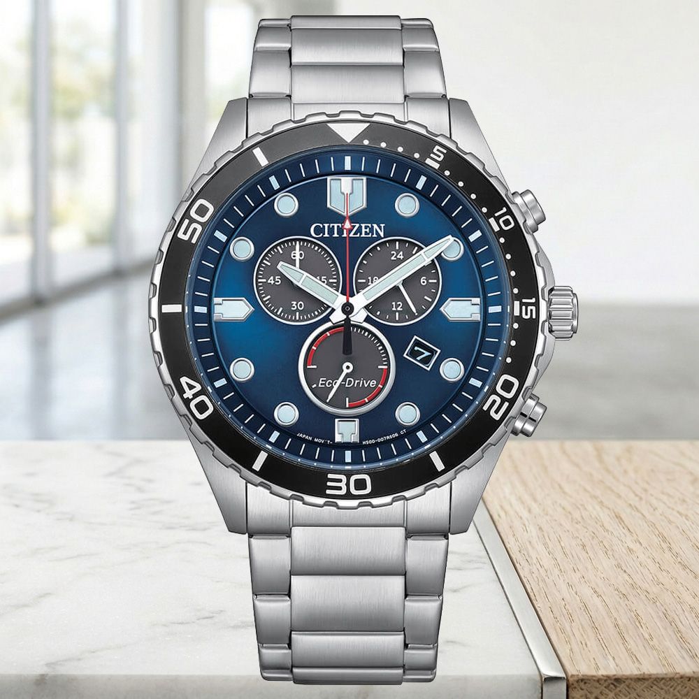 CITIZEN星辰 Chronograph系列 光動能 時尚計時腕錶 開學季 禮物 送禮 43mm/AT2560-84L