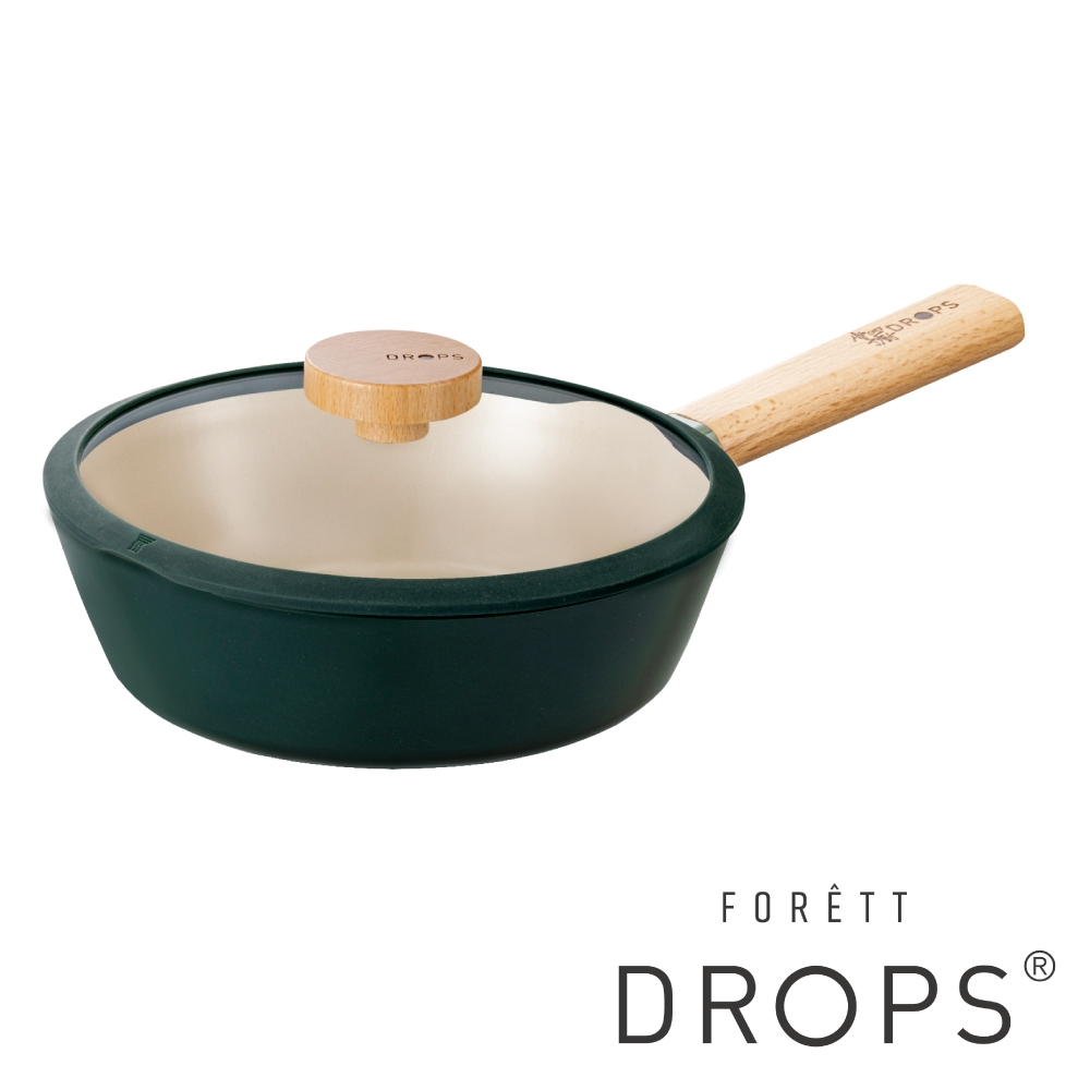 韓國DROPS FORETT森林系 不沾多用途鍋22cm(附安全玻璃蓋)