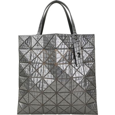 ISSEY MIYAKE 三宅一生 BAOBAO META KAIJU 6x6 立體壓紋金屬感手提托特包(青銅灰)