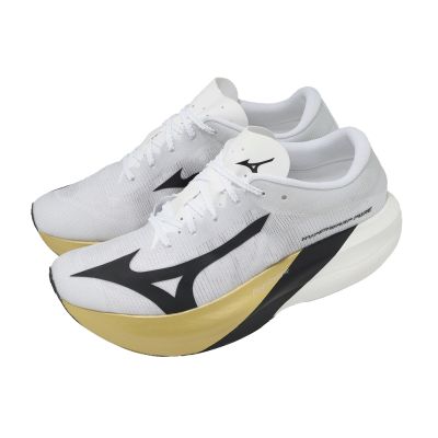 Mizuno 美津濃 競速跑鞋 Hyperwarp Pure 男鞋 白黑金 碳板 ORIGAMI J1GC2675-01