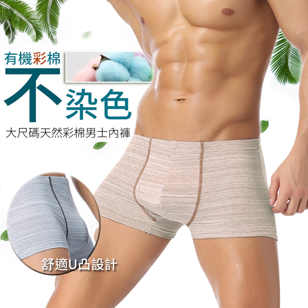 大尺碼天然彩棉男士內褲 L-3XL 隨機色(老闆不賣了!! )