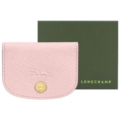 LONGCHAMP ÉPURE系列牛皮壓印翻蓋名片夾(芭蕾粉)
