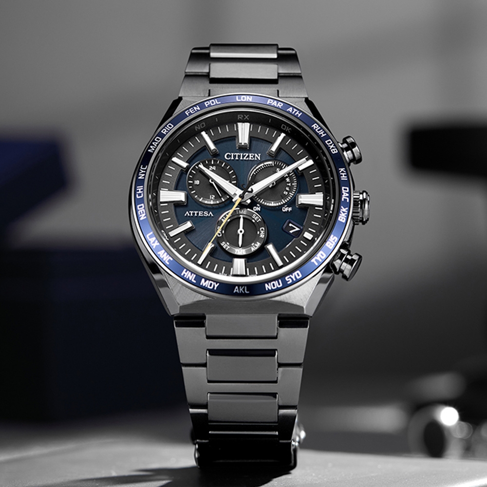 CITIZEN 星辰 ATTESA 超級鈦 光動能 電波 計時手錶 男錶 聖誕節 禮物 CB5967-66L