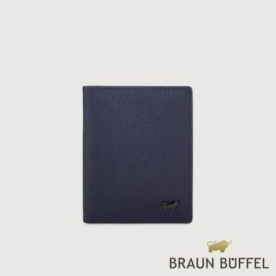 【BRAUN BUFFEL 德國小金牛】台灣總代理 維克多-E 兩折卡夾-深藍/BF570-120-DB
