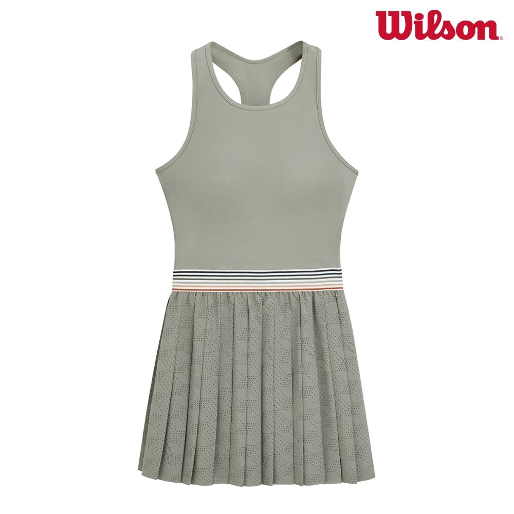 【Wilson威爾森】Laser Cut Pleat Dress 女款 服飾 連身裙 綠色