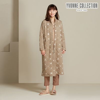 YVONNE 以旺傢飾 海鸚鵡包紗長外套-摩卡棕