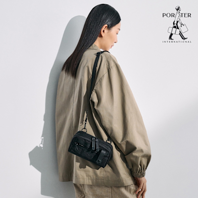 PORTER INTERNATIONAL - 自信經典NEW HEAT斜背包 - 全黑