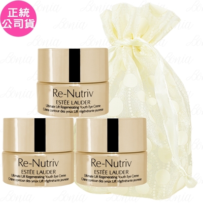 EsteeLauder雅詩蘭黛 ESTEE LAUDER 雅詩蘭黛 白金級極萃賦活花秘眼霜(5ml)*3旅行袋組(公司貨)