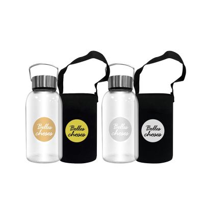 【FUJI-GRACE富士雅麗】高硼矽耐熱手提玻璃瓶800ml(附潛水布提袋)