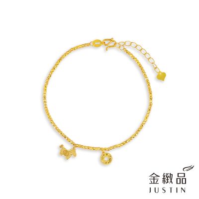 金緻品 黃金手鍊 財珠串串馬 0.99錢