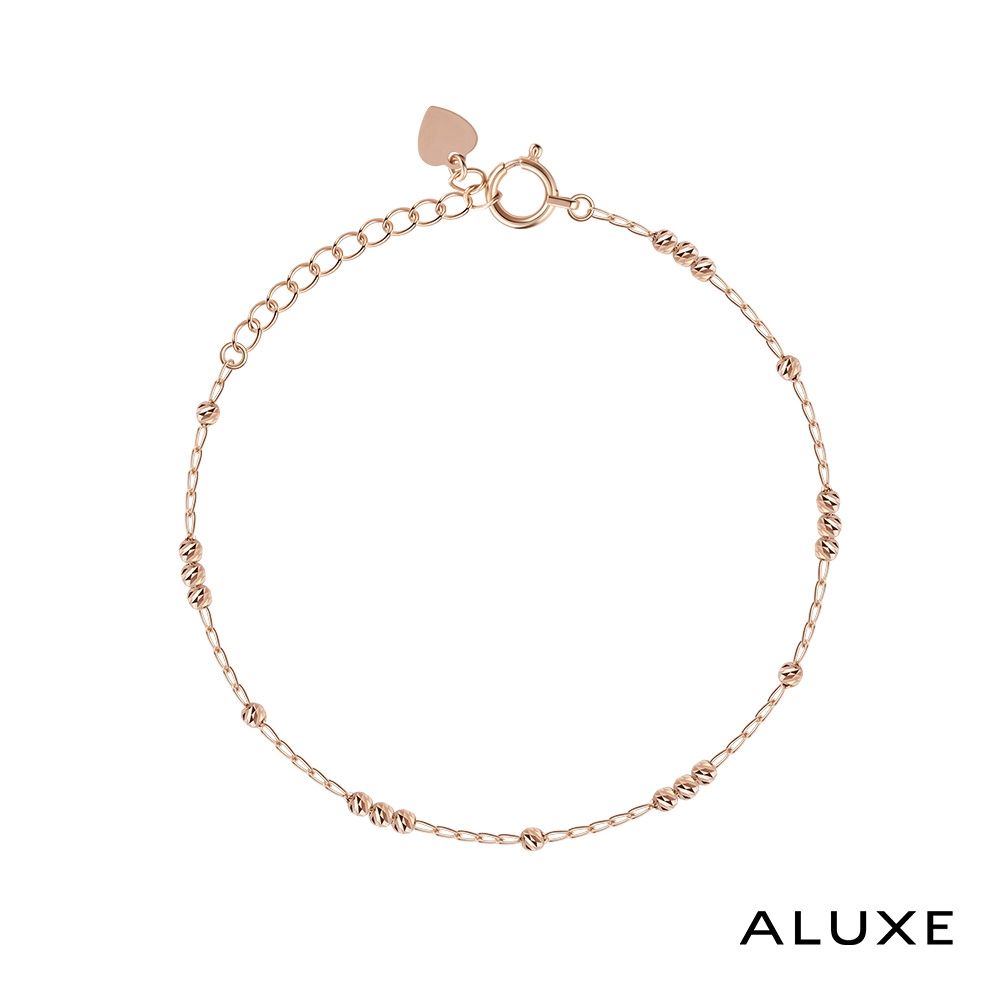 ALUXE 亞立詩 18K金 K金手鍊 玫瑰金球串 BR0157