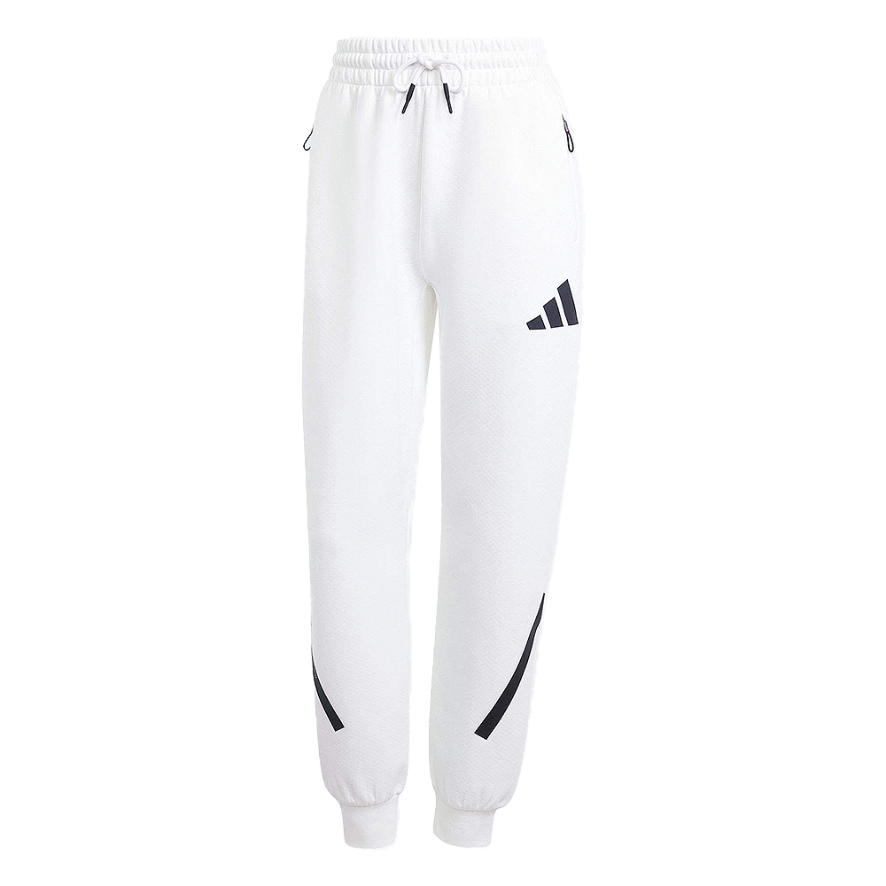 Adidas W Z.N.E. PT 女款 白色 中腰 拉鍊前袋 羅紋褲口 長褲 JE7843