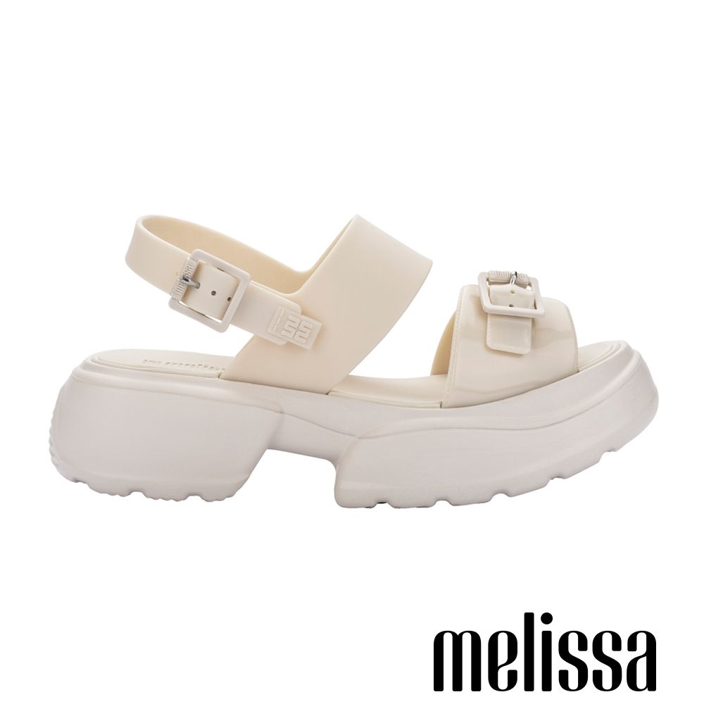 Melissa-寬雙帶厚底涼鞋-米色