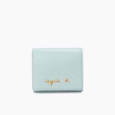 agnes b. Voyage 皮革短夾 藍色