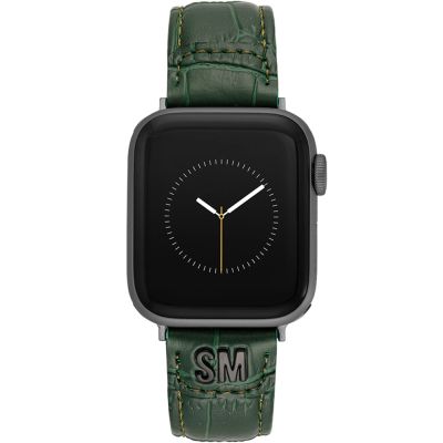 STEVE MADDEN Apple Watch 錶帶  C字皮錶帶-森境綠壓紋皮革質感錶帶
