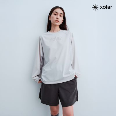 PROJEXT 抗UV透氣修身3D長袖Tee 卡其灰 Xolar Patch Long-sleeve Tee