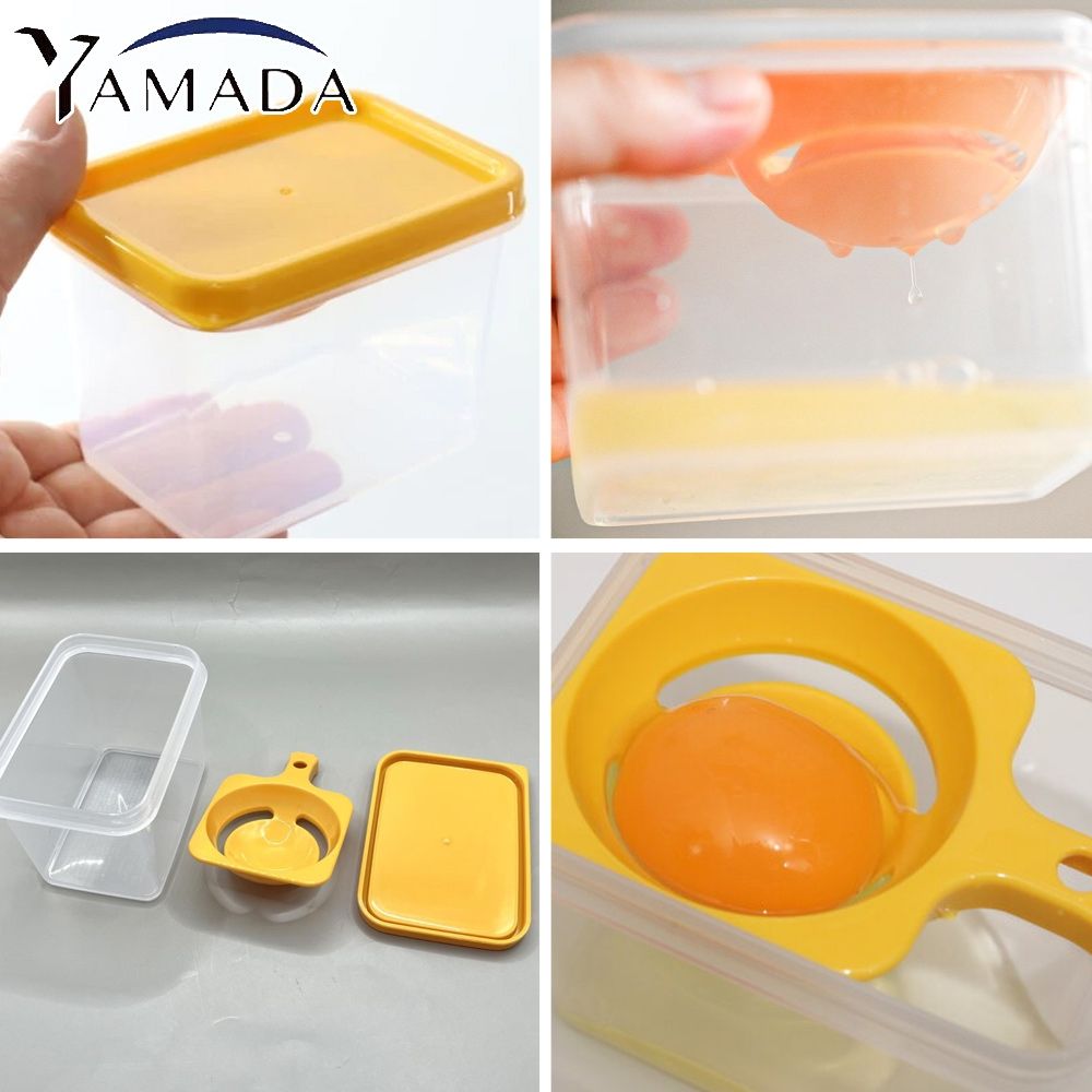 YAMADA 日本製雞蛋分離保存容器3入組｜蛋白蛋黃分離器｜附上蓋/PP/BPA Free