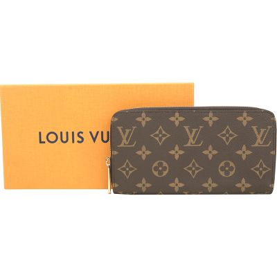 LOUIS VUITTON路易威登 Louis Vuitton LV路易威登 M42616 Monogram 經典圖騰拉鍊長夾(咖啡色內裡)