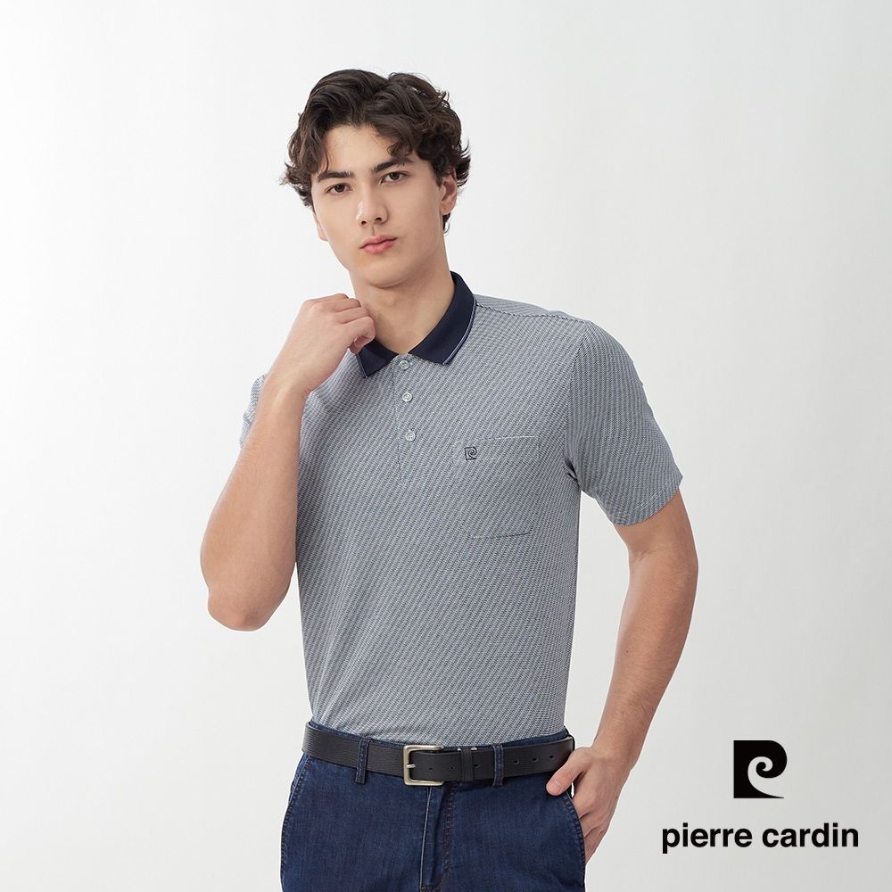 Pierre Cardin皮爾卡登 網路獨家 男款 輕薄涼爽印花短袖POLO衫(多款任選) (J款(緹花))