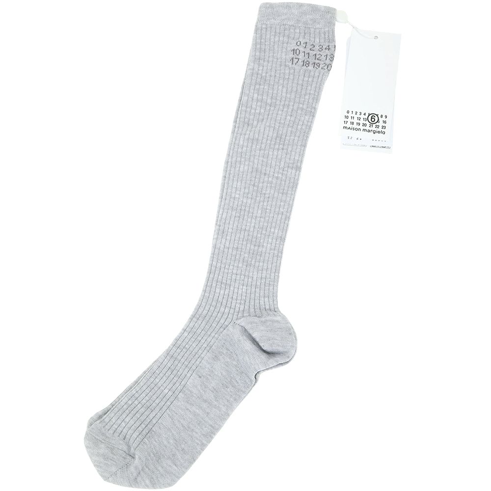MM6 MAISON MARGIELA 數字標誌紋長襪-多色(EU38-39 / 24-25CM) (灰色)