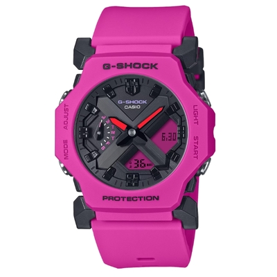 CASIO卡西歐 G-SHOCK 極簡強悍 輕巧簡約 搶眼桃 全新進化 雙顯系列 GA-2300-4A 42.1mm