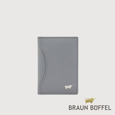 【BRAUN BUFFEL 德國小金牛】台灣總代理 奧瓦 磁吸兩折錢包-暗灰色/BF581-738-DG