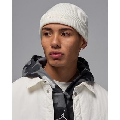 NIKE 耐吉 經典 翻邊 針織帽 男女毛帽-米白色 U J TERRA BEANIE AJ-HJ2409133