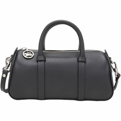 LONGCHAMP Daylong S 小型 滑面牛皮手提 斜背圓筒包(黑色)
