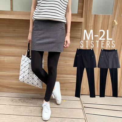 SISTERS MIT顯瘦假兩件短裙內搭褲裙 長褲/M-2L