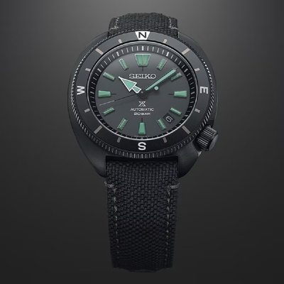 SEIKO 精工錶 PROSPEX 4R35-05H0C(SRPH99K1) LAND The Black Series 黑潮系列 黑潮夜視限量200米潛水機械錶 黑麵 42.4mm SK037